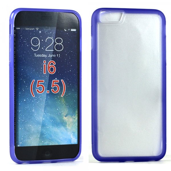 Wholesale iPhone 6 Plus 5.5 inch Gummy Hybrid Case (Purple Clear)